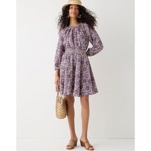 J Crew Palermo Smocked Waist Linen Dress in
Floral Bouquet